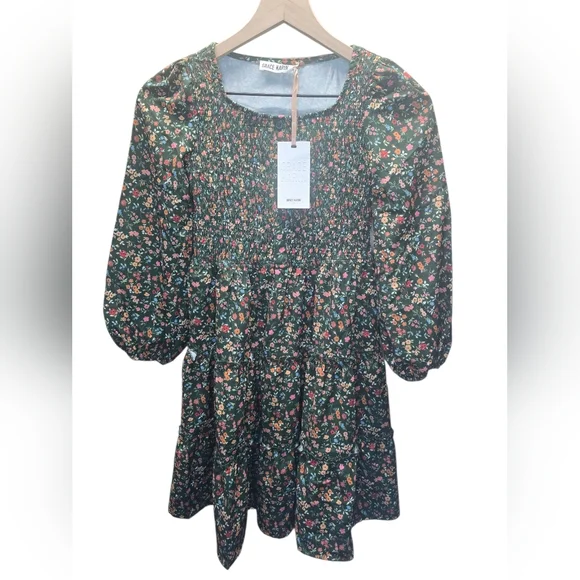 GRACE KARIN Girls Fall Dress Floral Long Sleeve Ruffle Elastic Waist SZ-10 - Picture 2 of 9